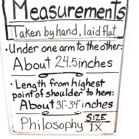 Philosophy 1X black soft boatneck short sleeve hi lo tunic long side vents - Picture 8 of 8